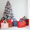 20 Pack Christmas Gift Bags Assorted Sizes, Reusable Tote Bags with Handle, Includes 4 Large 8 Medium 8 Small Non-Woven Christmas Bags for Xmas Party Favors
